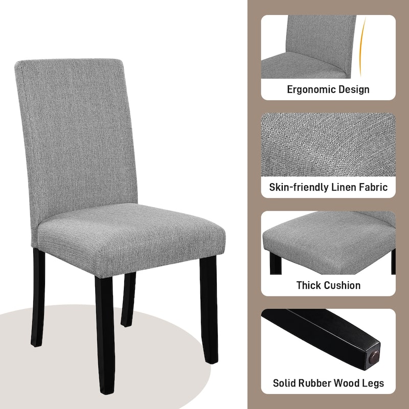 Round Dining Table Sets with Cross Base and 4 Dining Chairs, Set of 5