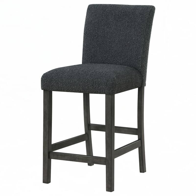 Black Boucle Upholstered Counter Chair (Set of 2)