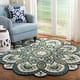 preview thumbnail 1 of 17, SAFAVIEH Handmade Novelty Urtza Ornate Flower Wool Rug 6' Round - Ivory/Blue - Round
