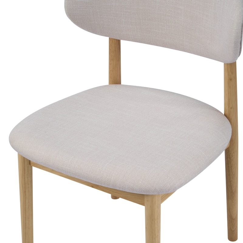 Christopher Knight Home - Draven Upholstered Side Chairs with Walnut wood frame and Curved Back（Set of 2）