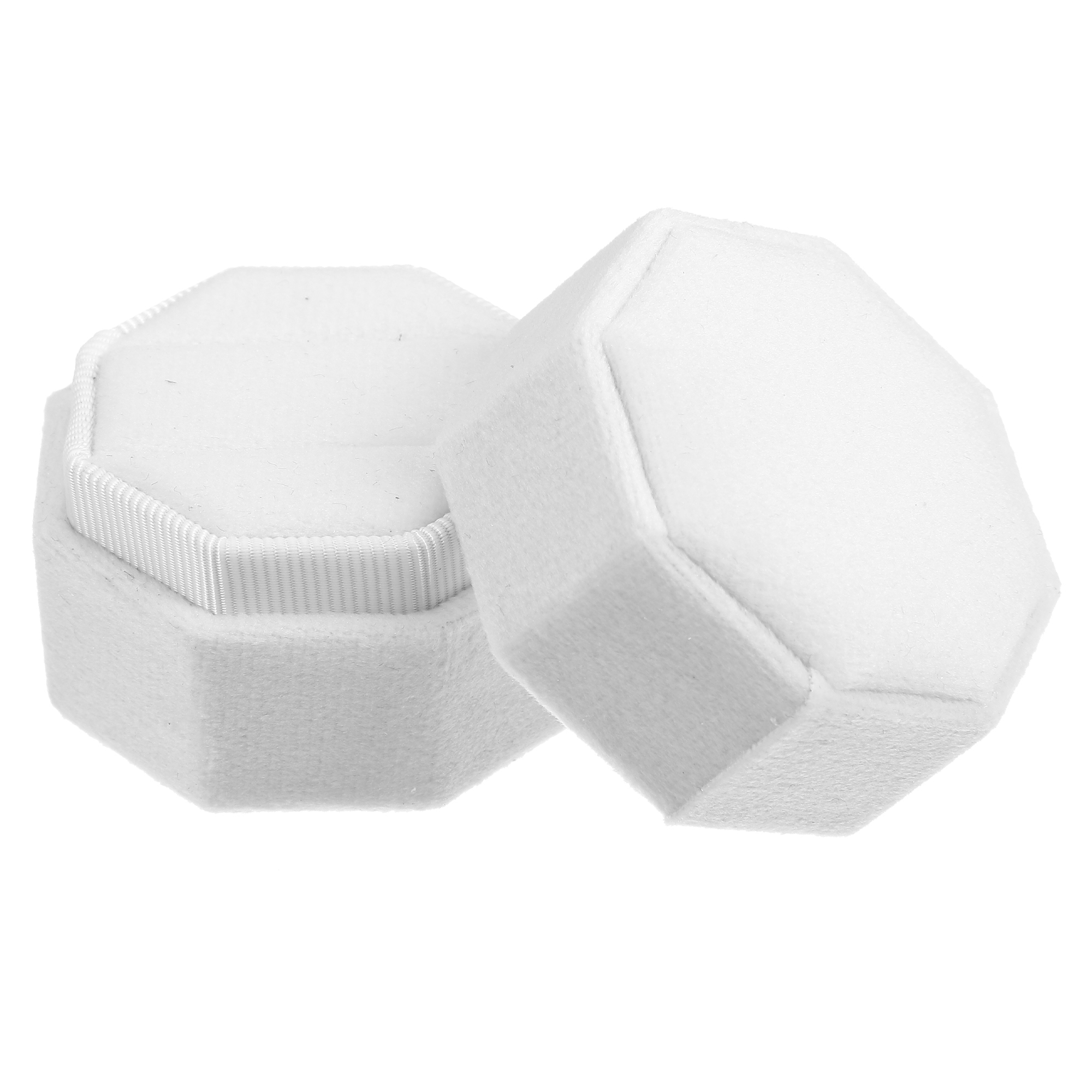 Velvet Ring Box, Double Ring Box 2 Slots Display Holder Jewelry Storage for Wedding