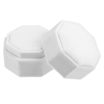 Velvet Ring Box, Double Ring Box 2 Slots Display Holder Jewelry Storage for Wedding