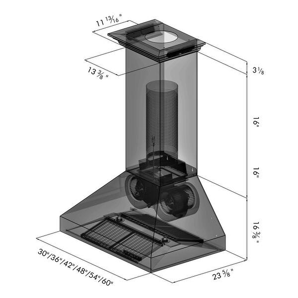 ZLINE Convertible Vent Wall Mount Range Hood in Stainless Steel Bed