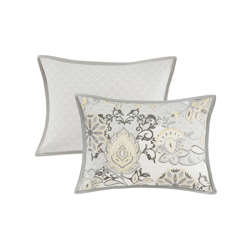 Madison Park Loleta 8 Piece Cotton Floral Printed Reversible Comforter Set