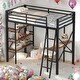 preview thumbnail 1 of 7, Twin Size Metal Loft Bed with Built-in Desk and Shelf for Home Black