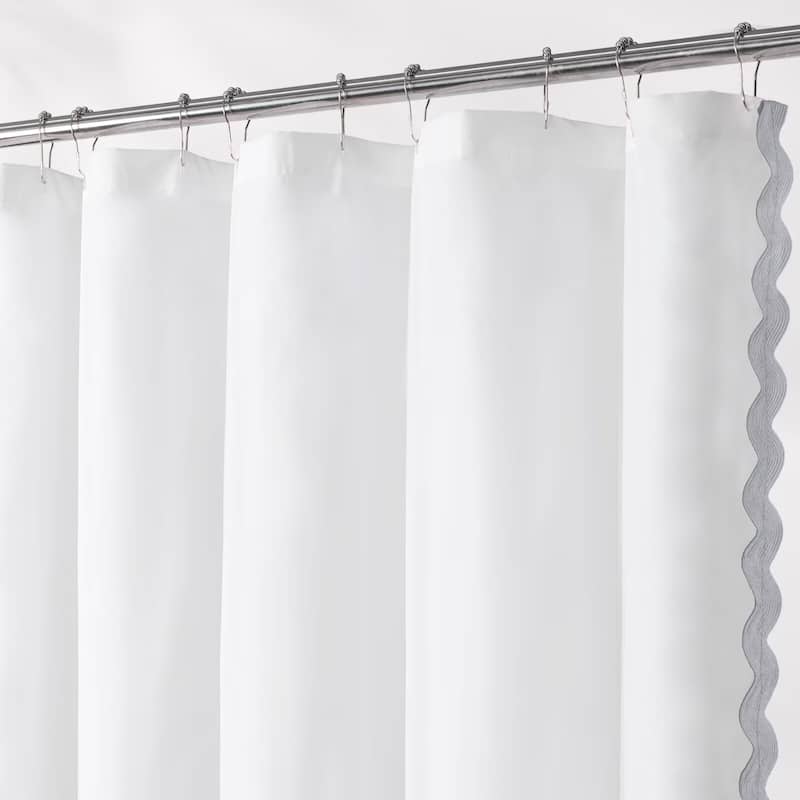 Scalloped Fabric Shower Curtain