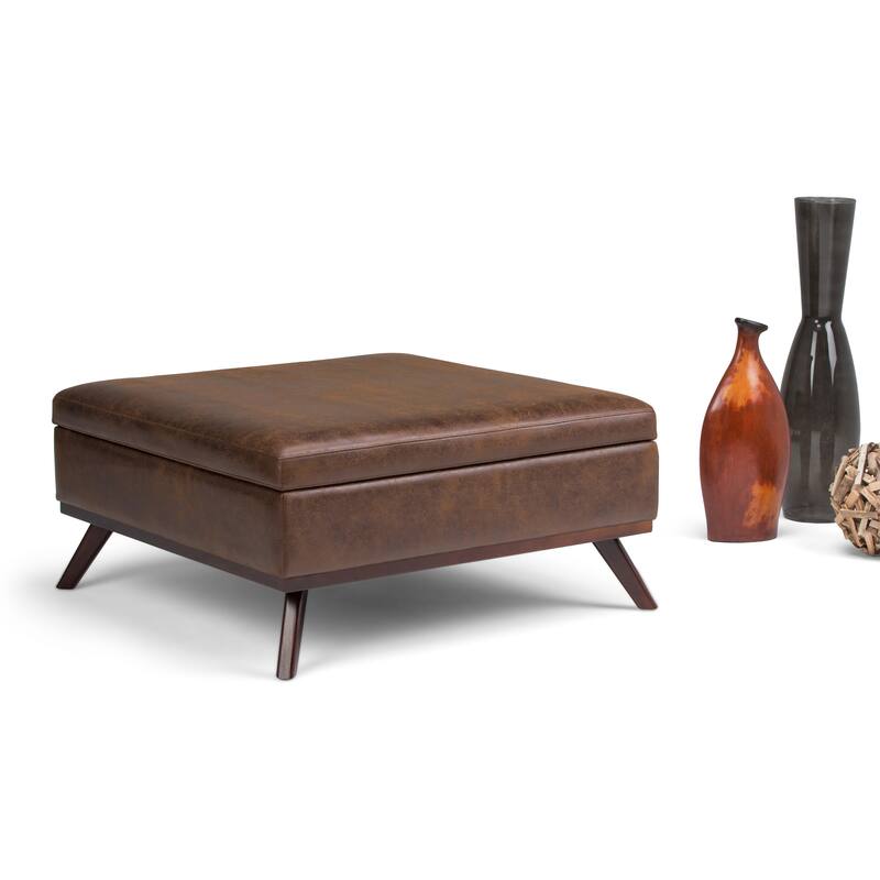 Square Coffee Table Storage Ottoman