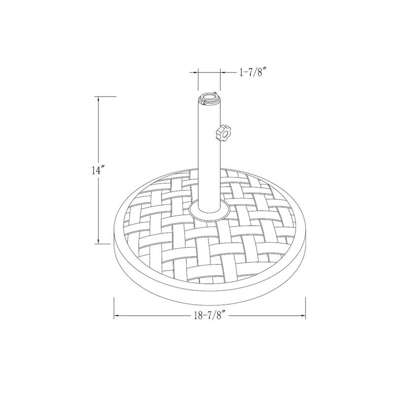 Middlebrook Round Basket Weave Outdoor Umbrella Base On Sale Bed