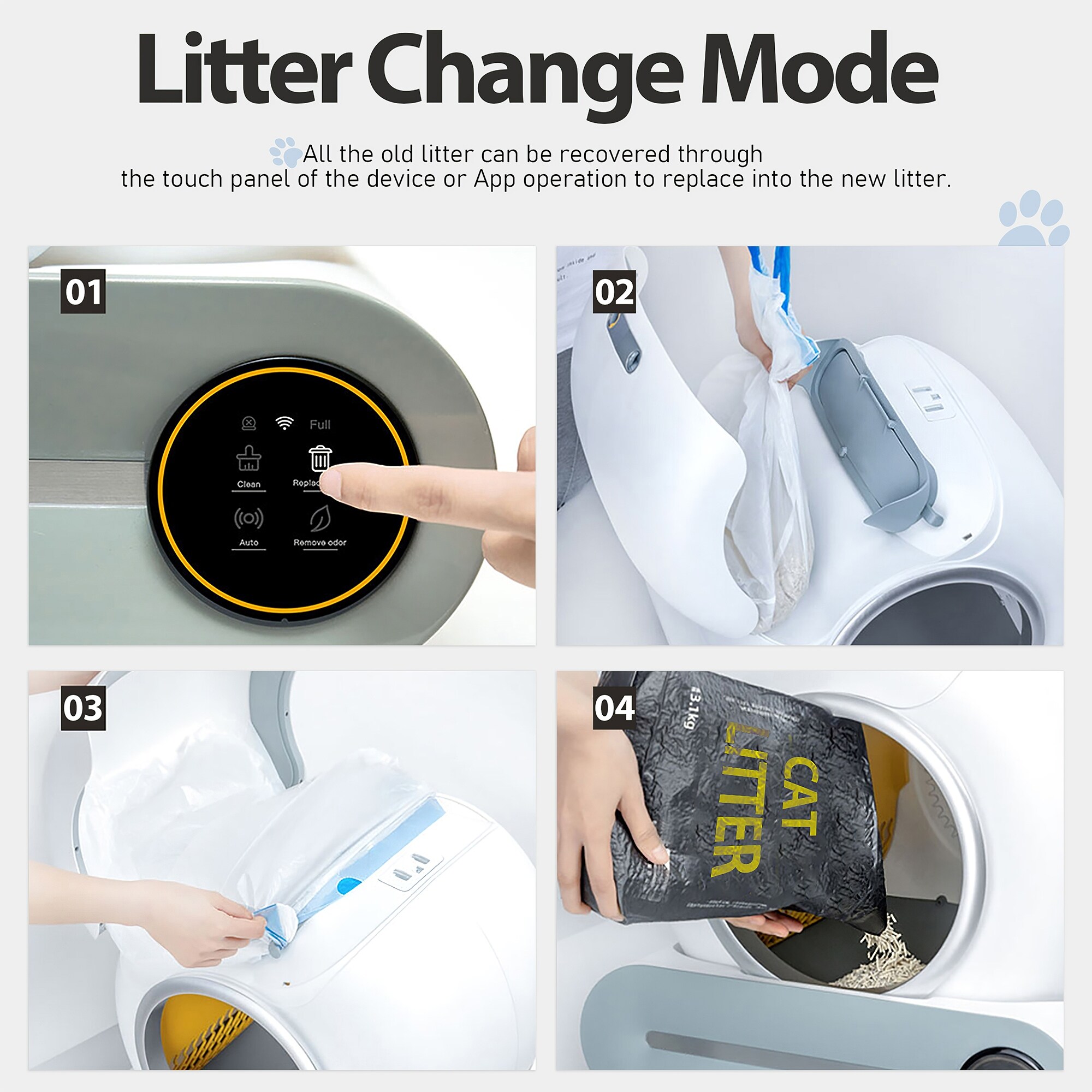 Smart Self cleaning Cat Litter Box for Multiple Cats Support App Control