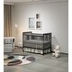 preview thumbnail 11 of 9, 3-In-1 Convertible Crib, Made Of Sustainable Pinewood, Non-Toxic Finish, Comes With Locking Wheels Grey