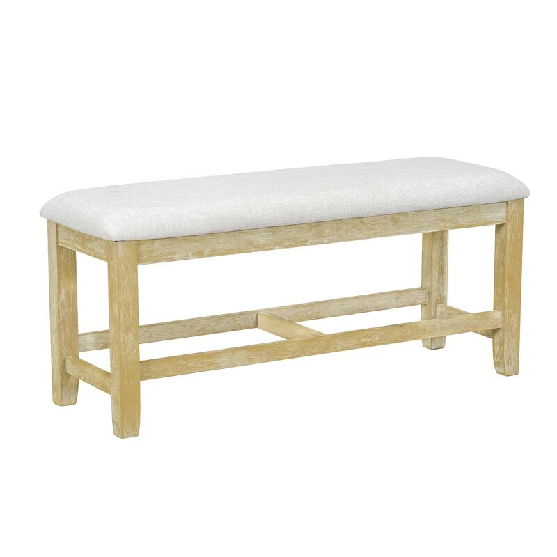 Roomfitters 6-Piece Dining Table Set, Oval Wood Kitchen Table, X-Base Pedestal, 4 Upholstered Chairs & Bench