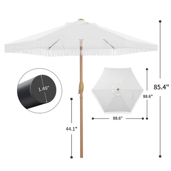 dimension image slide 14 of 17, Autlaycil 7.5FT Patio Umbrella with Tilt and Crank