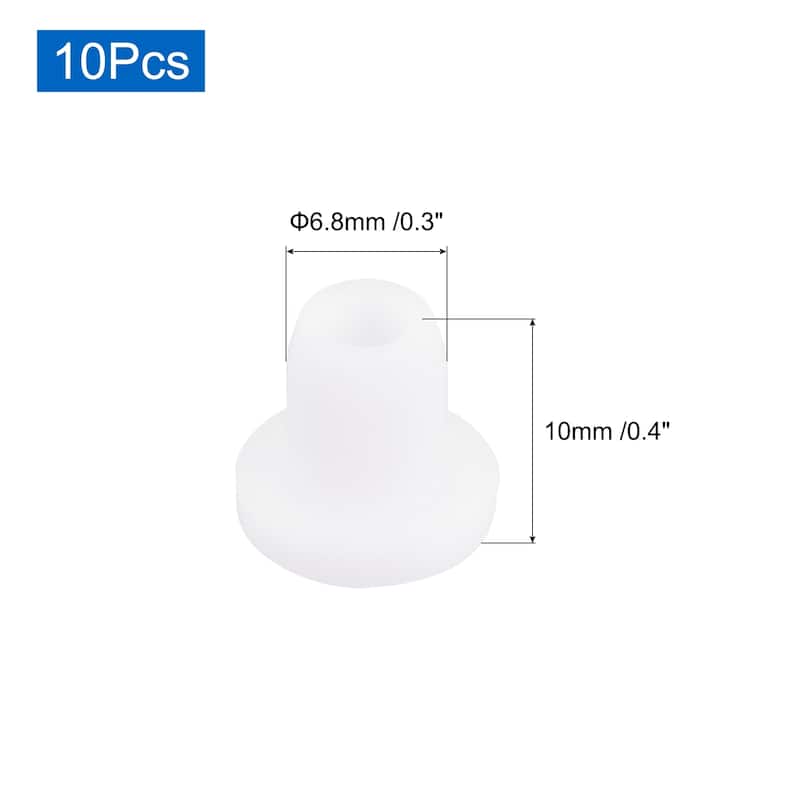 10PCS Silicone Plugs, Salt Shakers Hollow Stopper Sealing Plug, White - White - 6.8mm