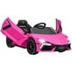 preview thumbnail 11 of 28, Qaba 12V Lamborghini Revuelto Ride On Car for Kids with Hydraulic Butterfly Doors, Remote, 3 Speeds, Music, Lights, Orange Pink