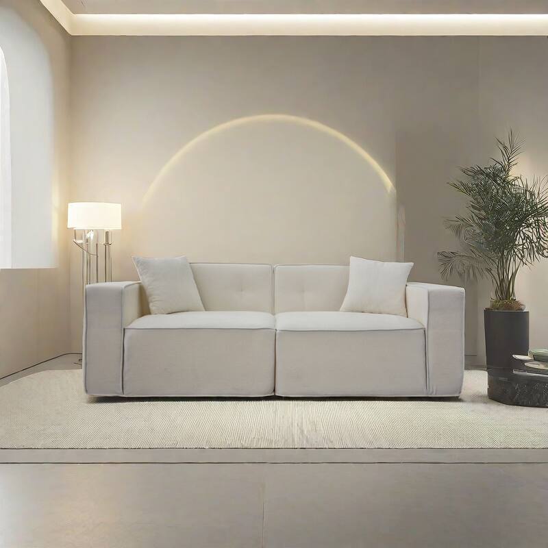 Ergonomic Sofa Couch with Pillow Top Armrests, Exquisite Upholstered Loveseat Indoor Sofa Couch Sofa Seating