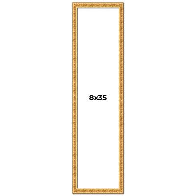 8x35 Frame Gold Real Wood Picture Frame Width 1 inches | Interior