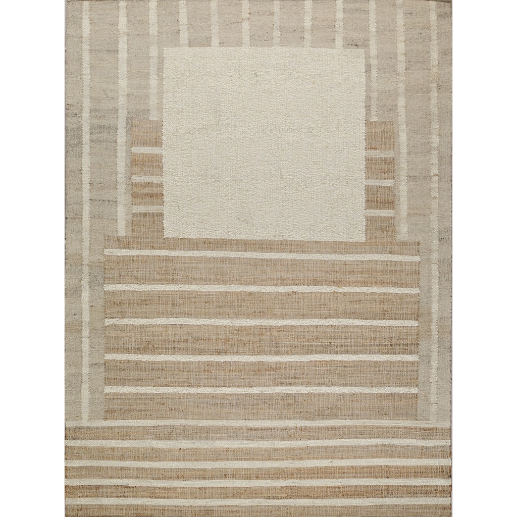 Pompano flatweave Wool/Jute Ivory/Beige Area Rug