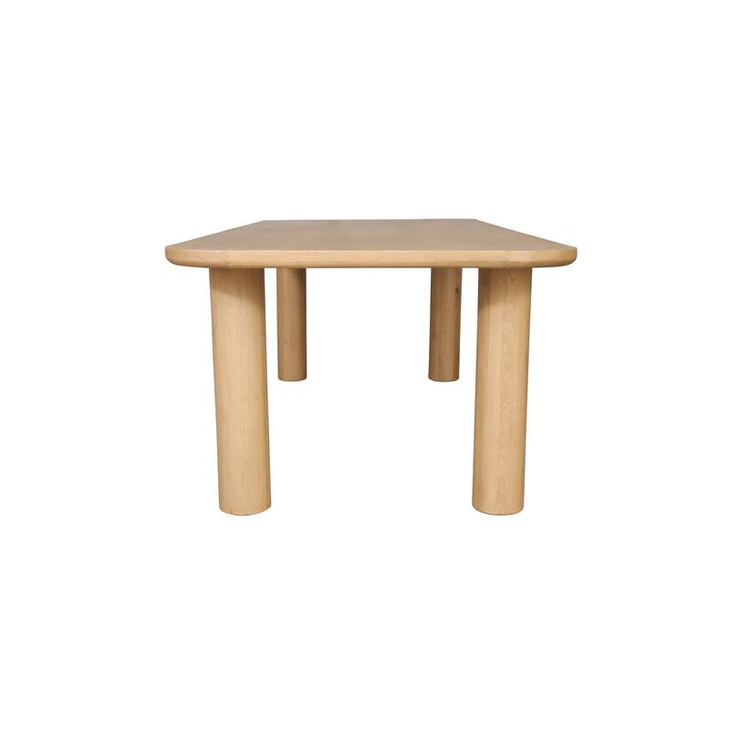 NADAAL STUDIOS Dareth Dining Table for 8, Rectangular Oak Wood Top, Four Post Legs, Natural Finish