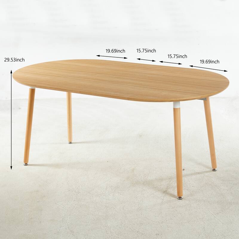 Extensible Oval Dining Table for 4-6 Person, Multi-functional Office Dining Table, Kitchen Table with MDF Top & Metal legs