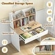 preview thumbnail 4 of 3, Wooden Children School Study Table Kids Desk w/ Hutch Storage Shelves