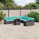 Option Black and Blue-6 middle+2 corner+2 Sofa+Table