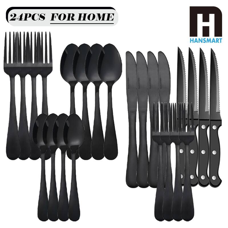 48 Pieces Flatware Set With Steak Knives Stainless Steel Service For 8