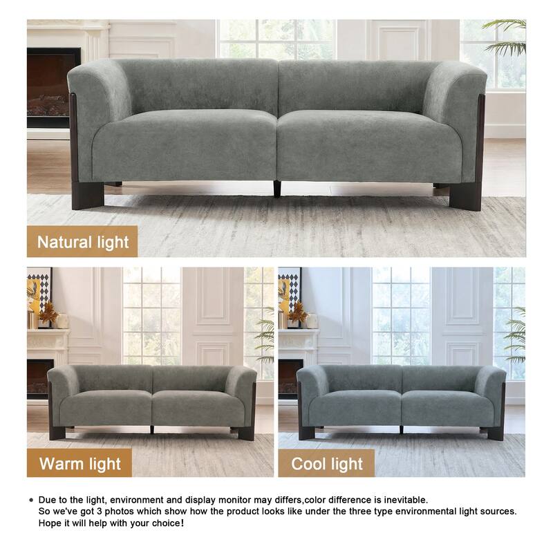 Modern Oversized Sofa Loveseat with Wood Legs
