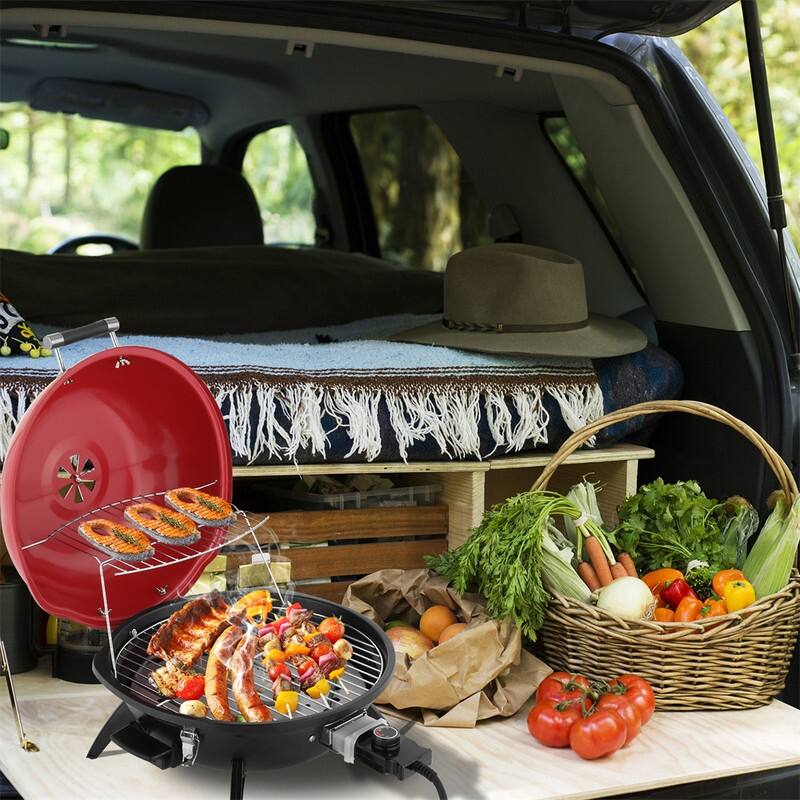 1600W Portable Double Layer Electric BBQ Grill