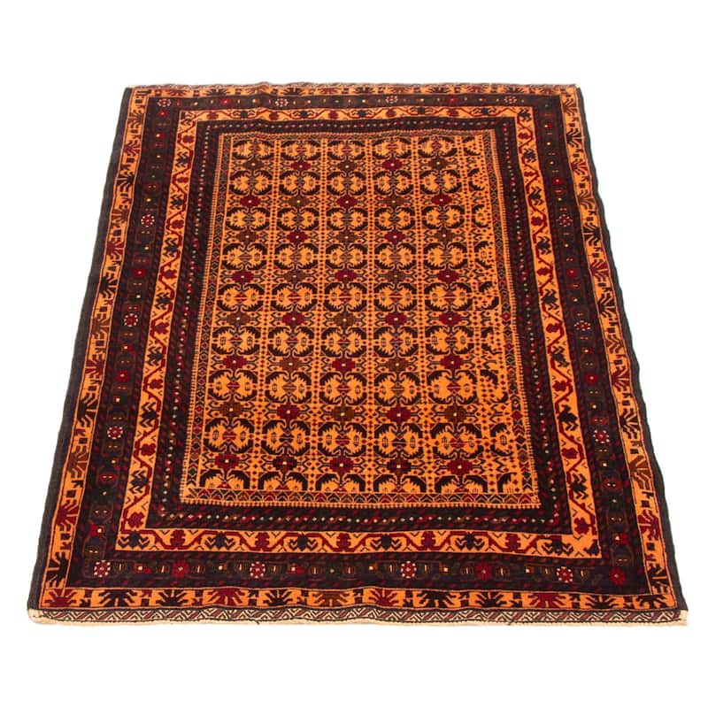 Teimani Orange Rug 3'11" x 6'8" - 3'11 x 6'8