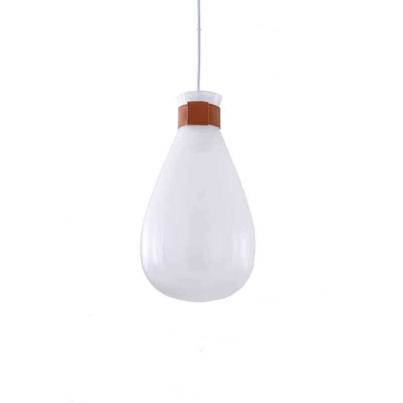 Pendant Light - Farmhouse White Metal Shade - Adjustable Hanging Lamp for Kitchen Island - 9.5