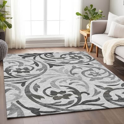 Premium Washable Super Soft Contempory Scroll Mayfield Rug