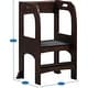 preview thumbnail 59 of 61, Kids Wooden Kitchen Step Stool with Safety Rails and Anti-Slip Mat, Kids Countertop Step Stools for Kids