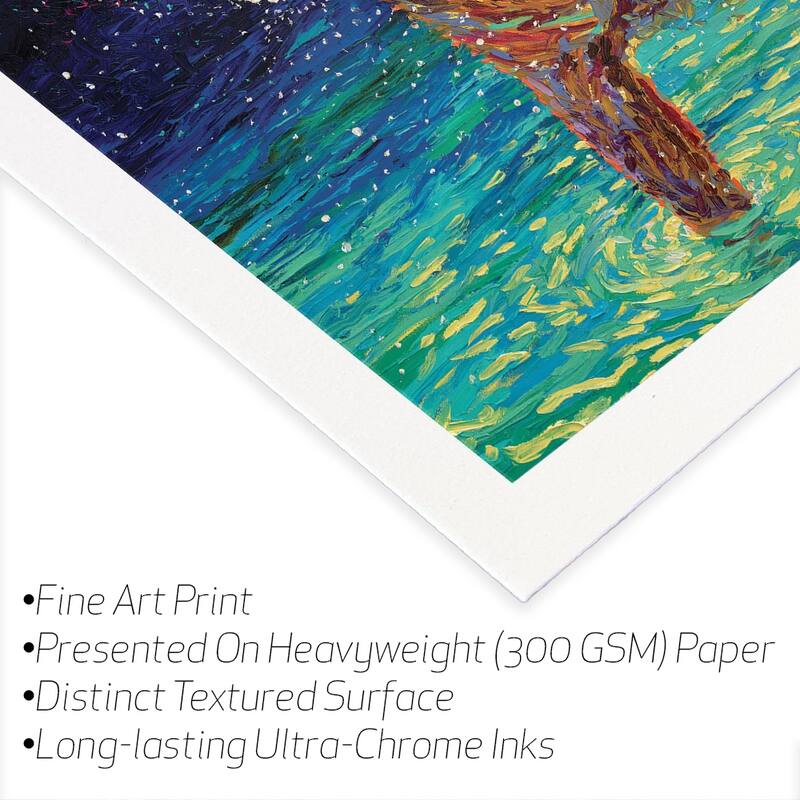 Moonlight Swim Fine Art Paper Print by Iris Scott - Multi - 24x24