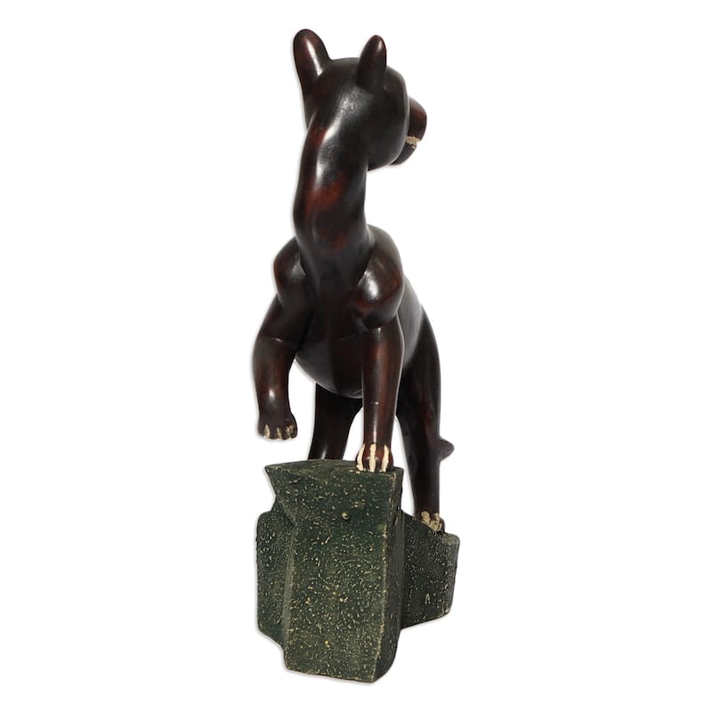 Novica Handmade Save Our Wildlife Wood Sculpture