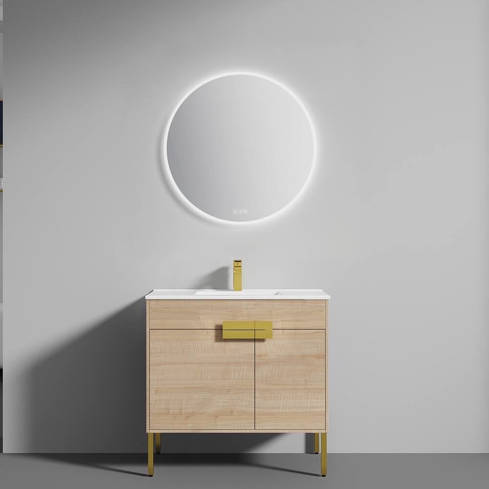 Blossom Bari 36 Inch Freestanding Wood Bathroom Vanity Cabinet w/ Sink