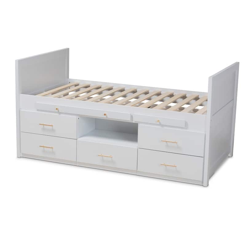 Mirza Modern and Contemporary 5-Drawer Twin Size Storage Bed