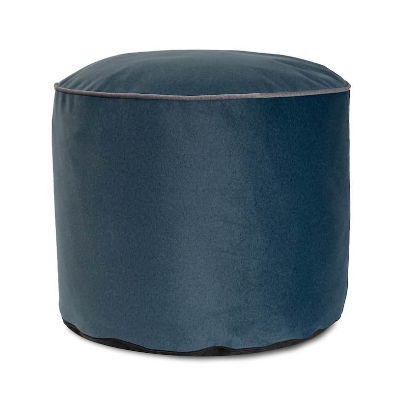 Qiviut Blue Tall Pouf