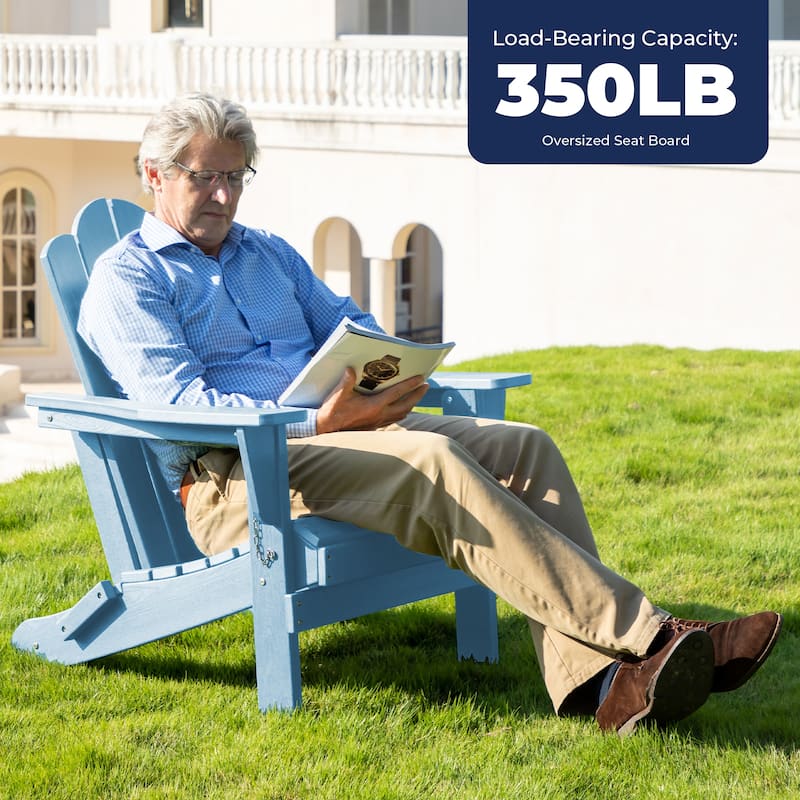 Outdoor HDPE Folding Classic Adirondack Chair All-Weather
