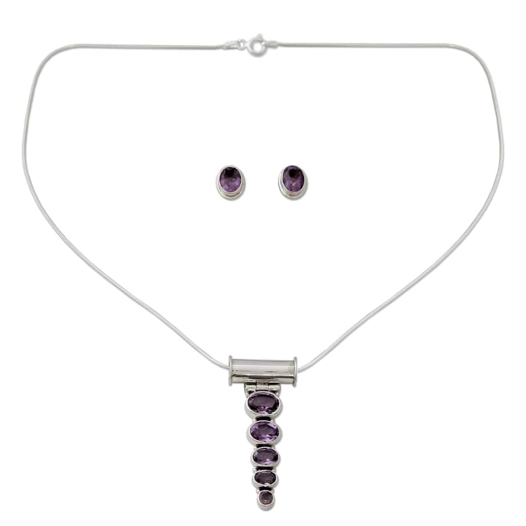 Novica Handmade Aware Amethyst Jewelry Set