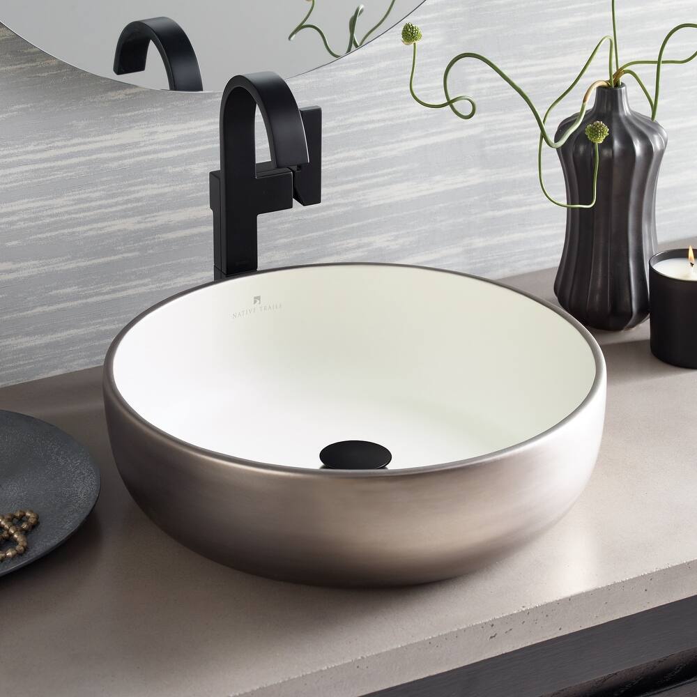 Bliss Fireclay Vessel Bathroom Sink - 16" x 16" x 4.5"