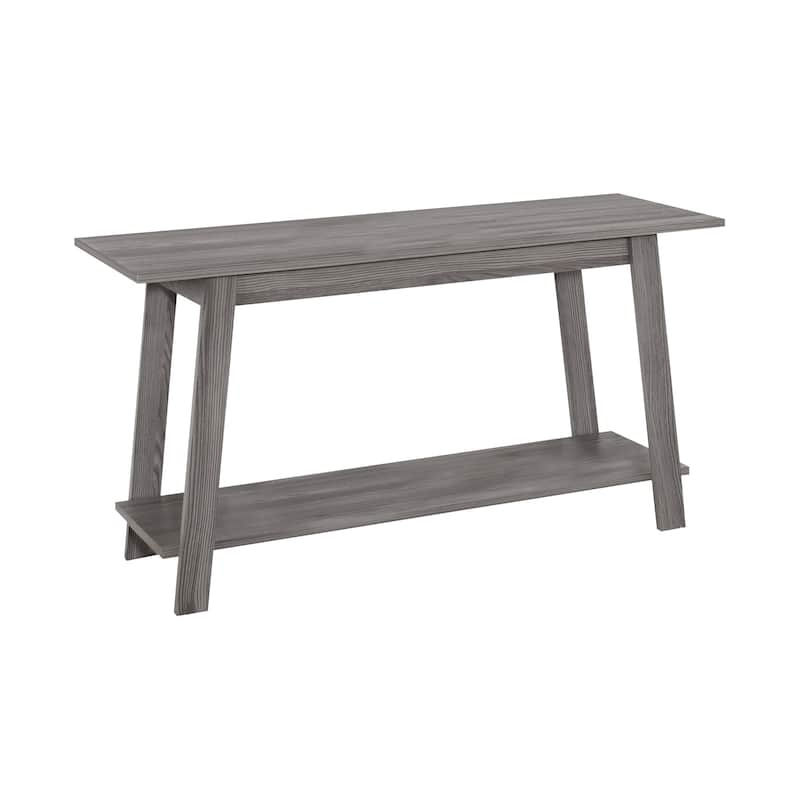 Wooden Laminate Open Storage Shelf TV Stand Ideal for Use in Living Room Bedroom or Playroom - 42”L x 15.75”W x 22.5”H - Grey