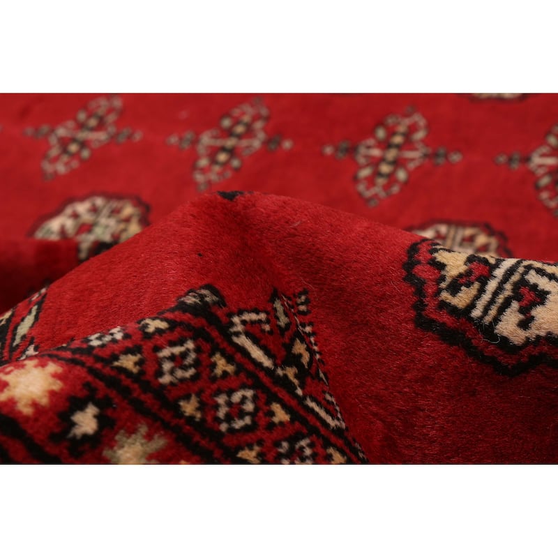 ECARPETGALLERY Hand-knotted Finest Peshawar Bokhara Red Wool Rug - 8'2 x 9'10