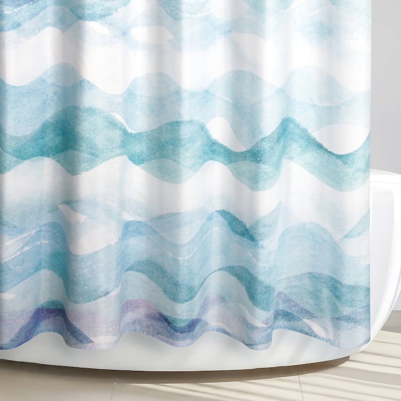 Roller Stripe Polyester Fabric Printed Shower Curtain 70"x72"