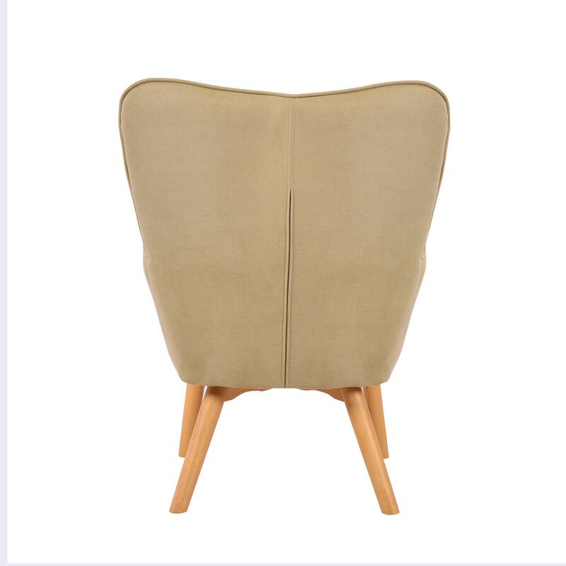 Porthos Home Panya Fabric Accent Chair with Pillow, Rubberwood Legs