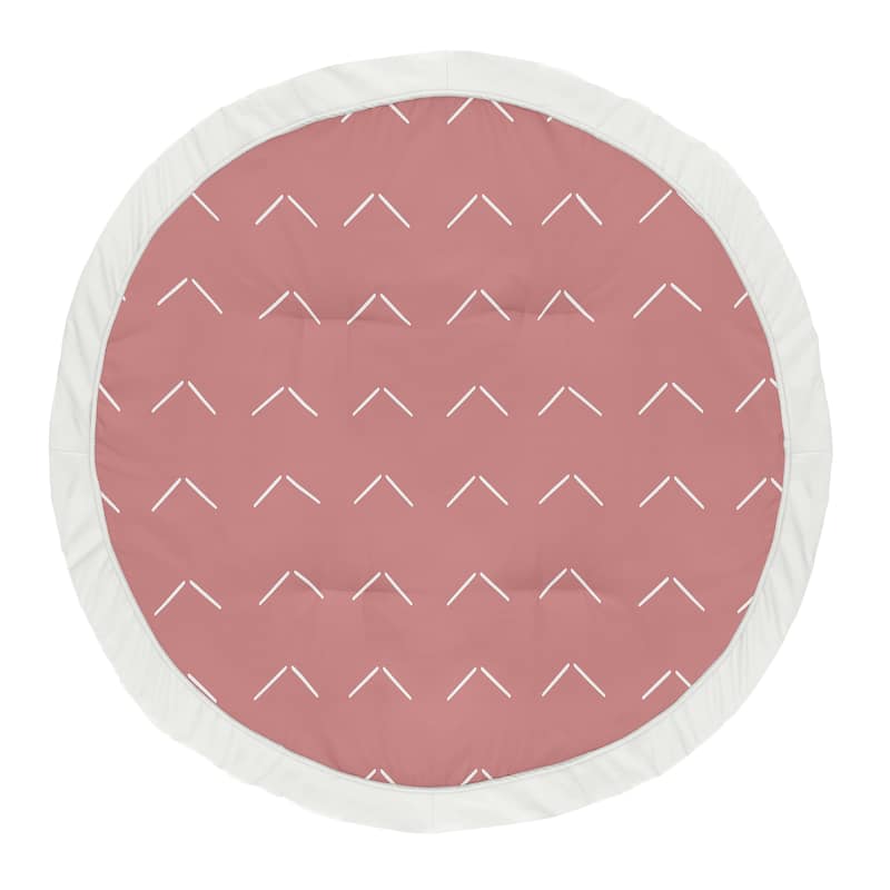Sweet Jojo Designs Mauve Pink Boho Arrow Girl Baby Tummy Time Playmat Dark Rose Ivory Modern Bohemian Farmhouse Shabby Chic