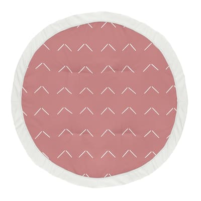 Sweet Jojo Designs Mauve Pink Boho Arrow Girl Baby Tummy Time Playmat Dark Rose Ivory Modern Bohemian Farmhouse Shabby Chic