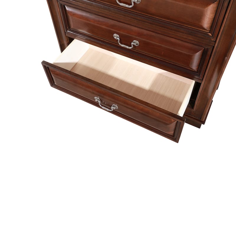 7-Drawer Wooden Bedroom Chest - 52" - Dark Brown