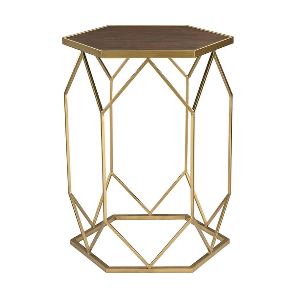 Gold hexagon store side table