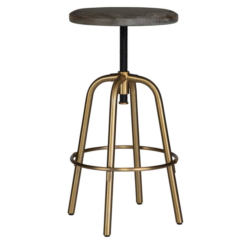 Adjustable Revolving Counter Stool - 24" - Gold and Gray