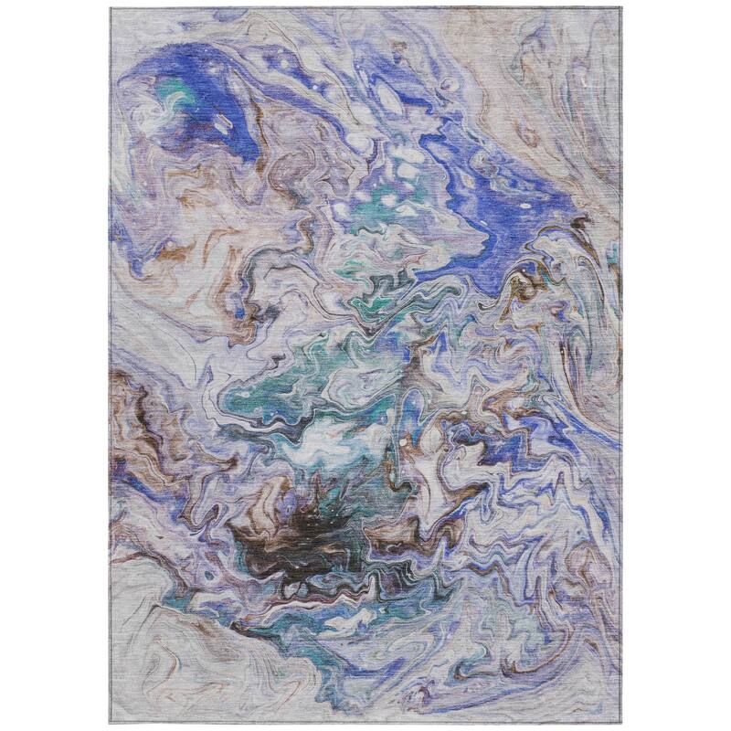 HomeRoots Abstract Transitional Rectangle Outdoor Rug